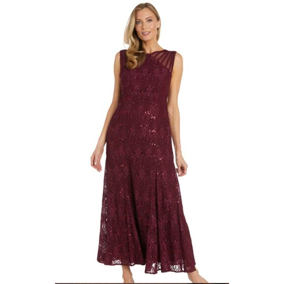 R&M Richards Lace Midi Dress in Beige - Picture 11 of 12